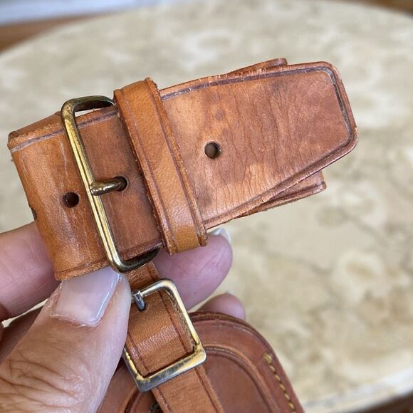 Vintage Louis Vuitton Vachetta Leather Luggage Tag & Poignet - Picture 7 of 13